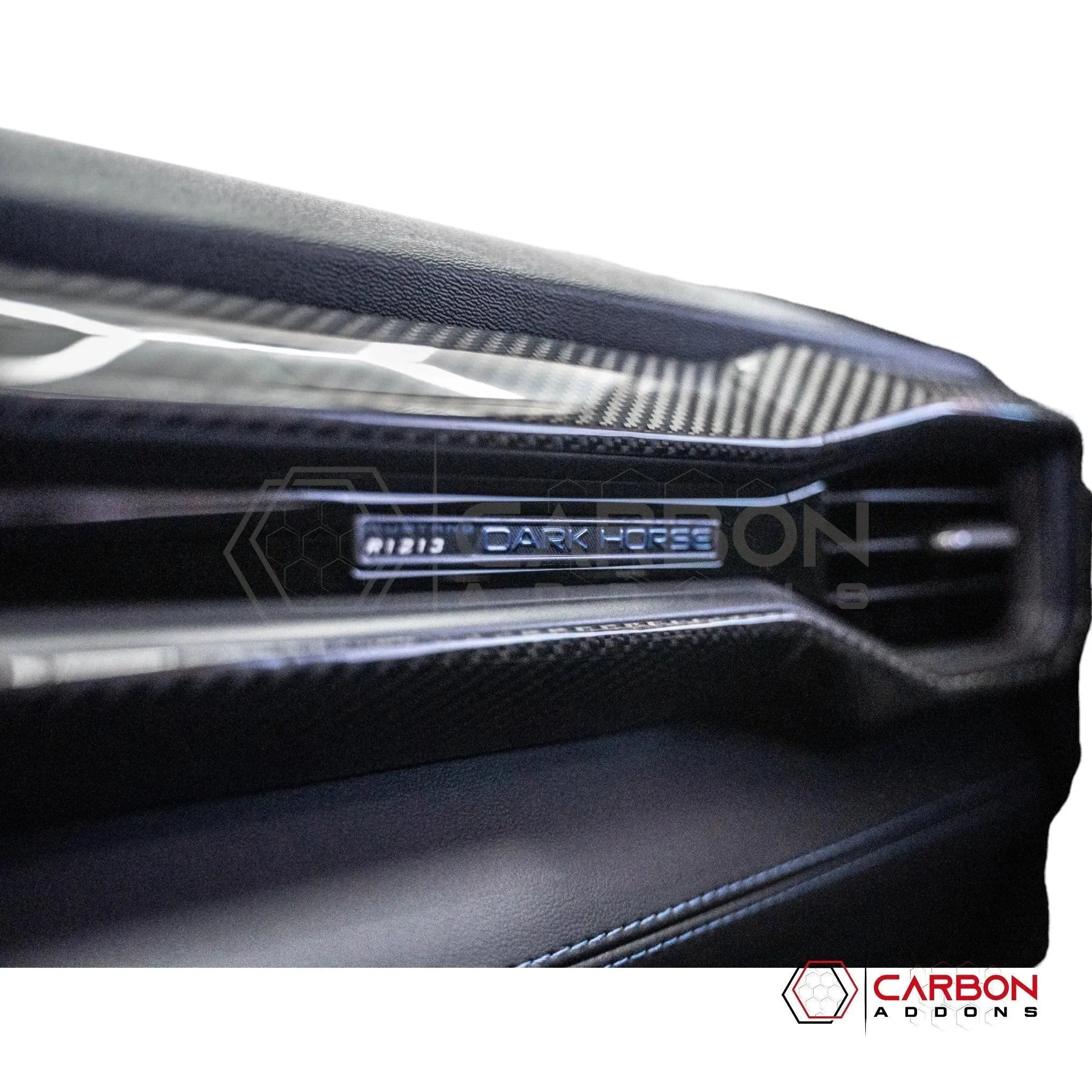 [Coming Soon] 2024-Up S650 Ford Mustang Hard Carbon Fiber Passenger Side Dashboard Trim Cover - carbonaddons Carbon Fiber Parts, Accessories, Upgrades, Mods