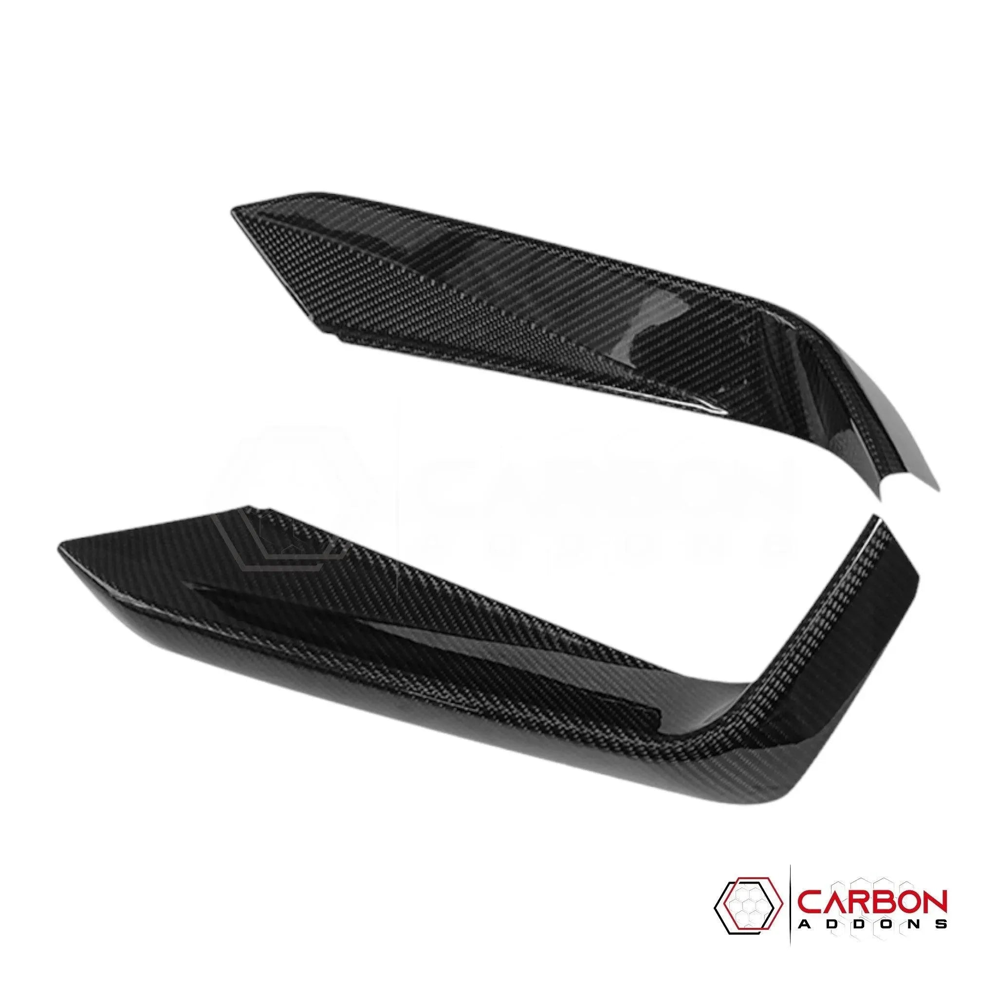 [Coming Soon] 2pcs Set 2024-Up S650 Ford Mustang EcoBoost Hard Carbon Fiber Bumper Grill Trim Covers - carbonaddons Carbon Fiber Parts, Accessories, Upgrades, Mods
