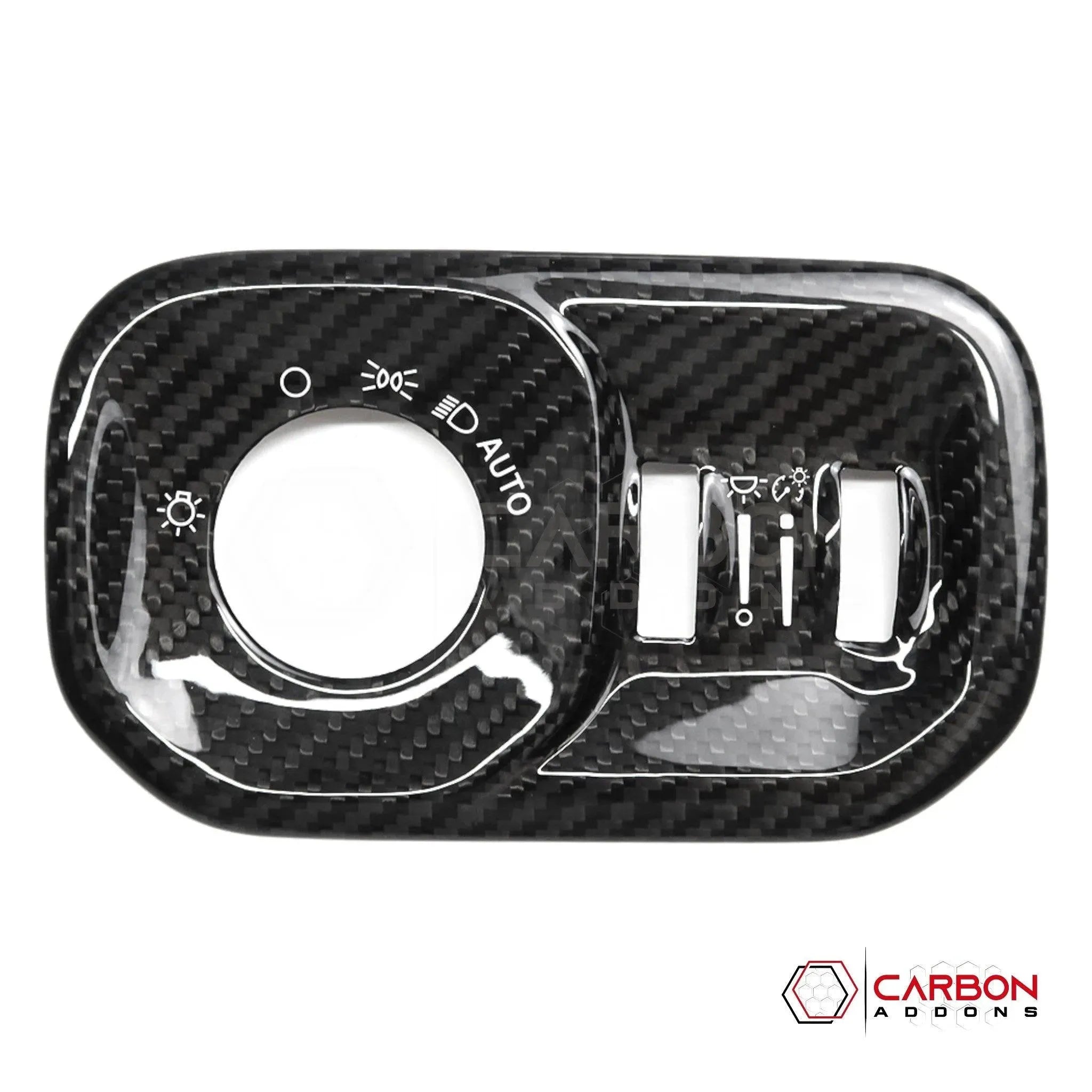 [Coming Soon] RAM TRX 2021-2024 Headlight Control Trim Hard Carbon Fiber Cover - carbonaddons Carbon Fiber Parts, Accessories, Upgrades, Mods