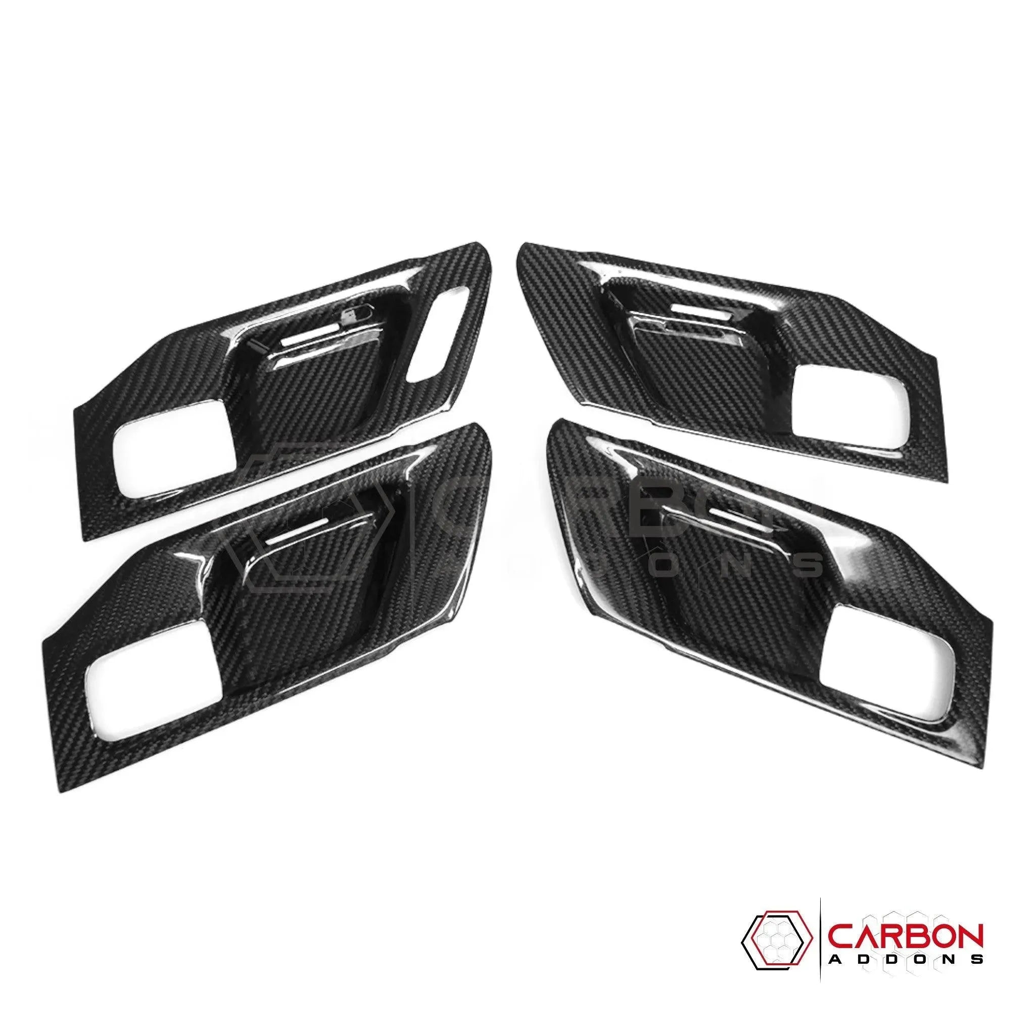 [Coming Soon] RAM TRX 2021-2024 Interior Door Handle Trim Hard Carbon Fiber Cover - carbonaddons Carbon Fiber Parts, Accessories, Upgrades, Mods