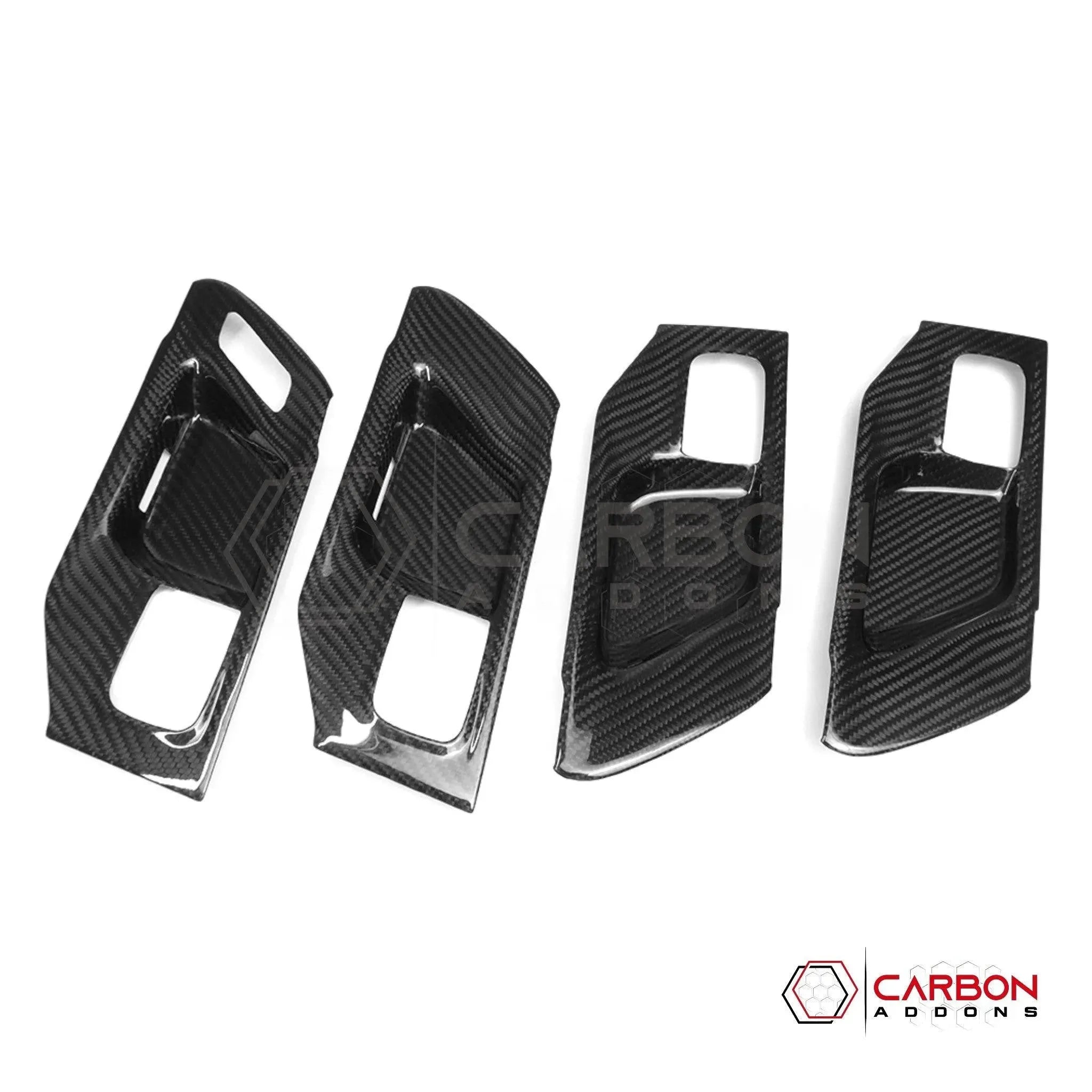 [Coming Soon] RAM TRX 2021-2024 Interior Door Handle Trim Hard Carbon Fiber Cover - carbonaddons Carbon Fiber Parts, Accessories, Upgrades, Mods