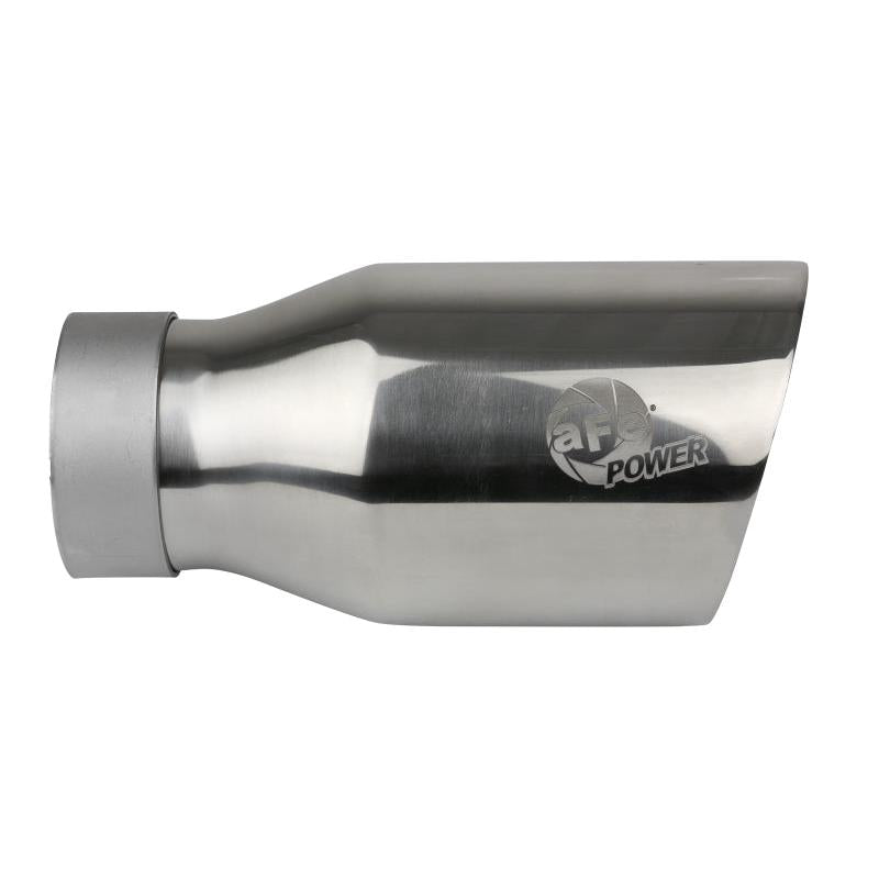 aFe MACH Force-Xp Univ 304 SS Double-Wall Clamp-On Exhaust Tip - Polished - 3in Inlet - 4.5in Outlet