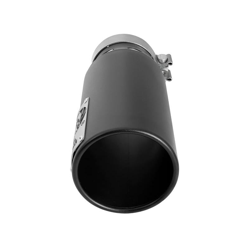 aFe SATURN 4S 4in SS Intercooled Exhaust Tip - Black 4in In x 5in Out x 12in L Bolt-On