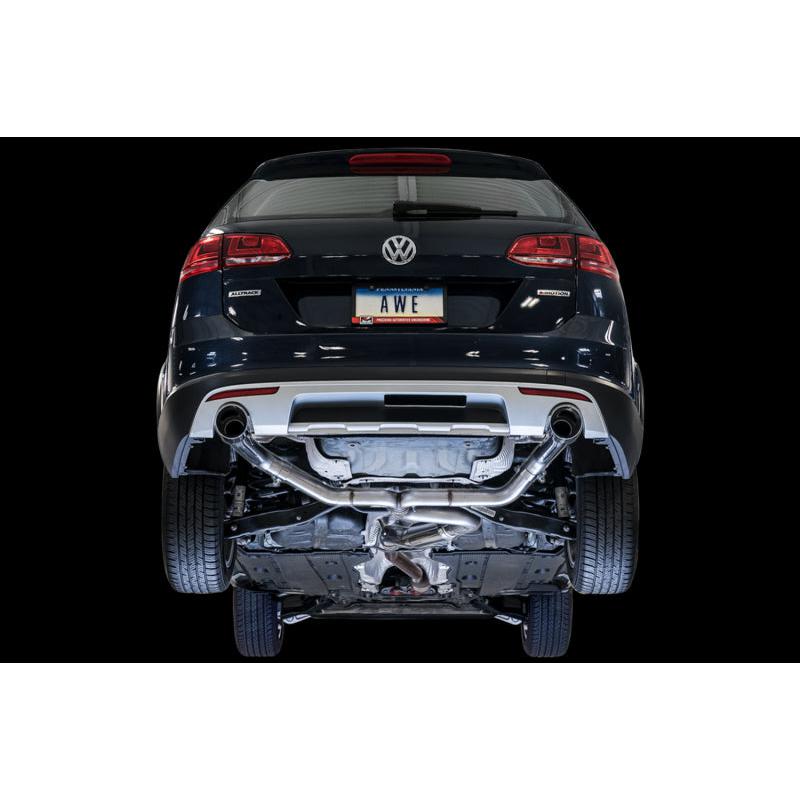 AWE Tuning VW MK7 Golf Alltrack/Sportwagen 4Motion Track Edition Exhaust - Polished Silver Tips