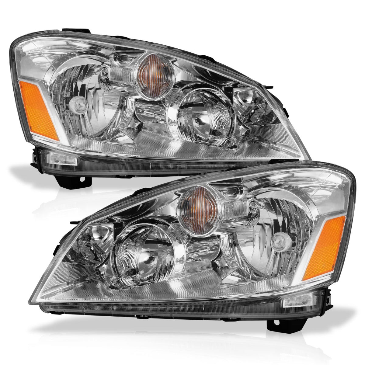 NISSAN ALTIMA 05-06 CRYSTAL HEADLIGHTS CHROME (FOR HALOGEN MODELS)