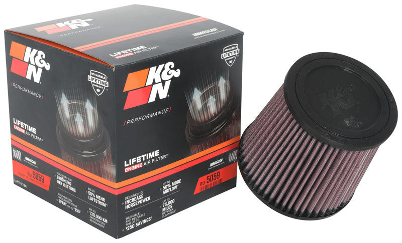 K&N Universal Air Filter 4in Flange / 5-3/8 in Base / 4-1/2in Top / 5in Height-SR1 Performance