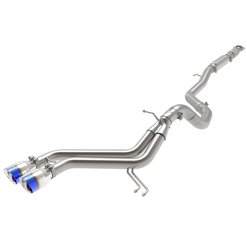 aFe Takeda 2-1/2in to 3in SS-304 Cat-Back Exhaust w/ Blue Flame Tips 13-17 Hyundai Veloster L4-1.6L-SR1 Performance