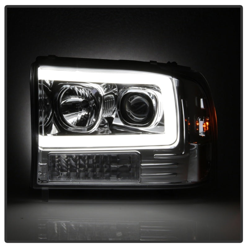 Spyder 99-04 Ford F-250 Super Duty Light Bar Projector Headlights - Chrome (PRO-YD-FF25099V2-LB-C)-SR1 Performance
