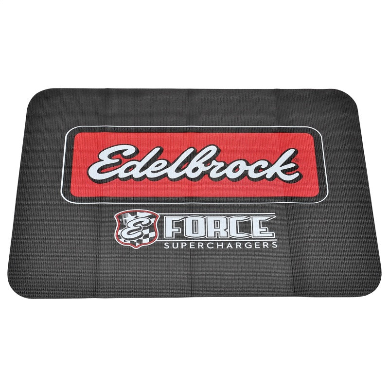 Edelbrock Racing Fender Cover - PVC Foam Mat - 2 Color Printed Edelbrock Racing Logo-SR1 Performance
