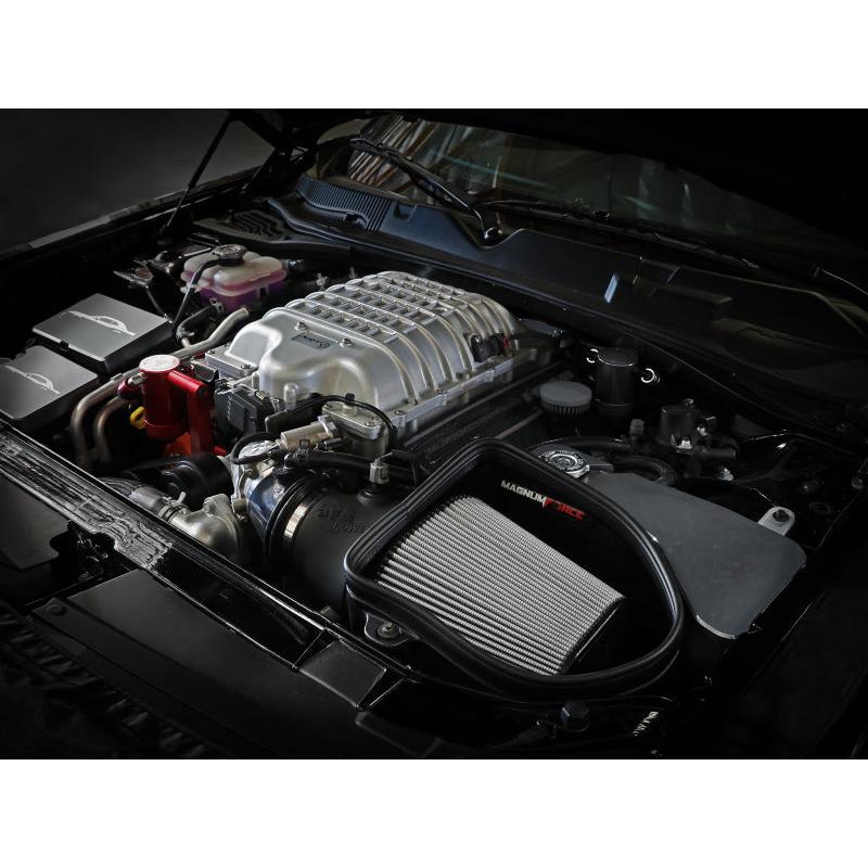 aFe 19-23 Dodge Challenger Hellcat V8-6.2L Magnum FORCE Stage2 Cold Air Intake System w/Pro DRY S-SR1 Performance