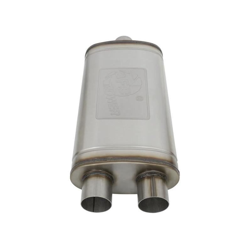 aFe MACHForce XP SS Muffler 3in Center Inlet / 3in Offset Outlet 22in L x 11in W x 6in H Body-SR1 Performance
