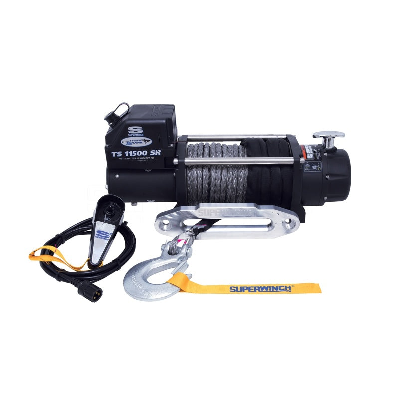 Superwinch 11500 LBS 12V DC 3/8in x 80ft Synthetic Rope Tiger Shark 11500 Winch-SR1 Performance