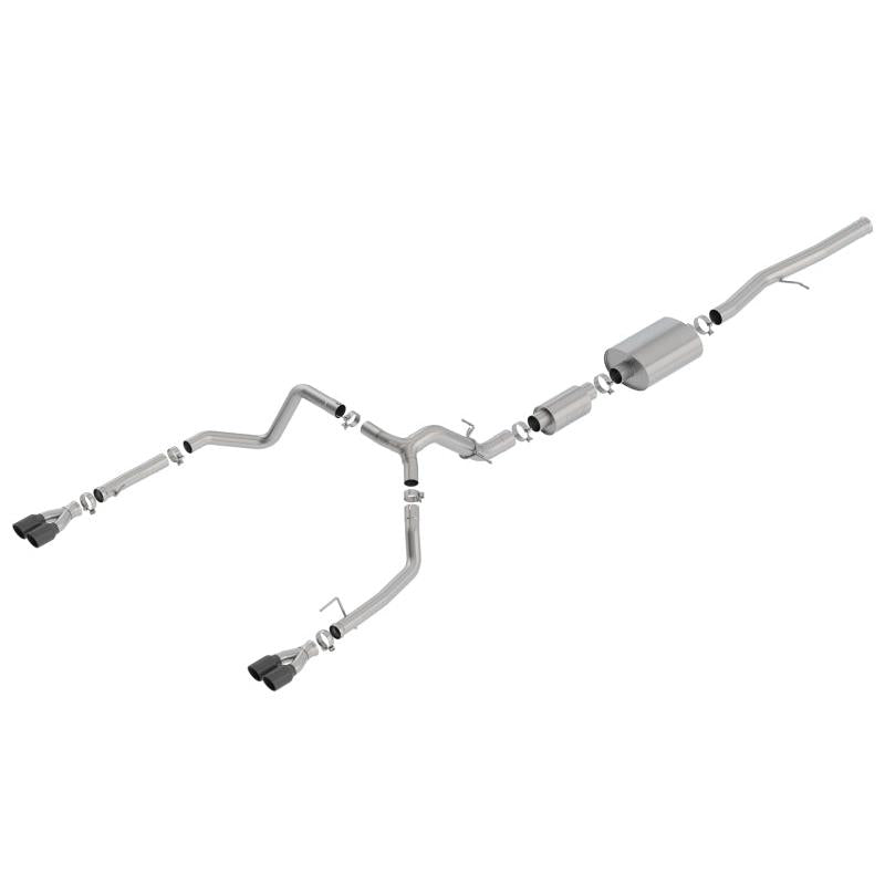 Borla 19 Chevrolet Silverado/GMC Sierra 1500 6.2L SS (S-Type) Catback Exhaust - Black Chrome Tips