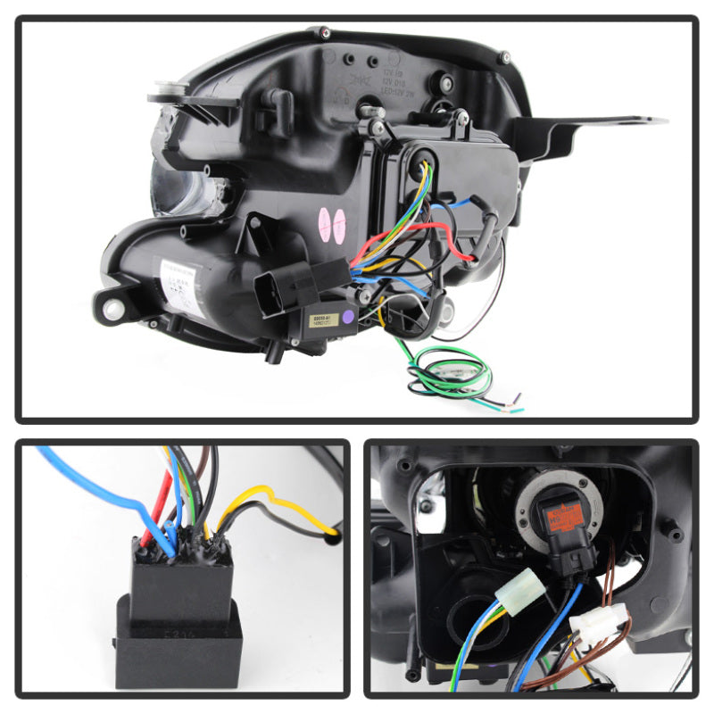 Spyder Mini Cooper 2007-2012 Projector Headlights Halogen Model Only - DRL Black PRO-YD-MC07-DRL-BK-SR1 Performance