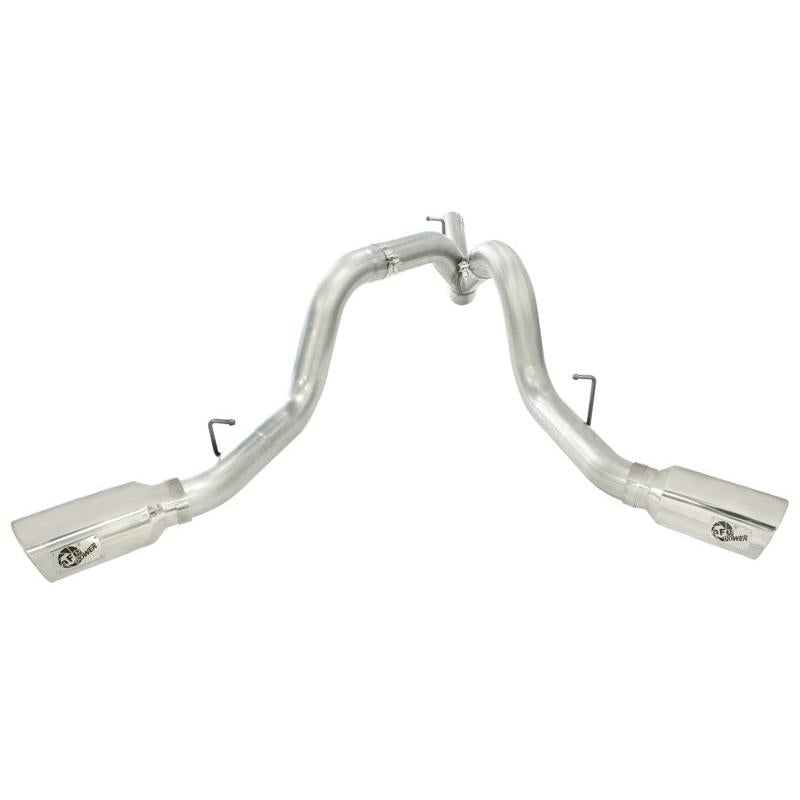 aFe MACHForce XP Exhaust Aluminized Dual Split DPF Back 11-15 GM Diesel Truck V8-6.6L (td) (pol tip)-SR1 Performance