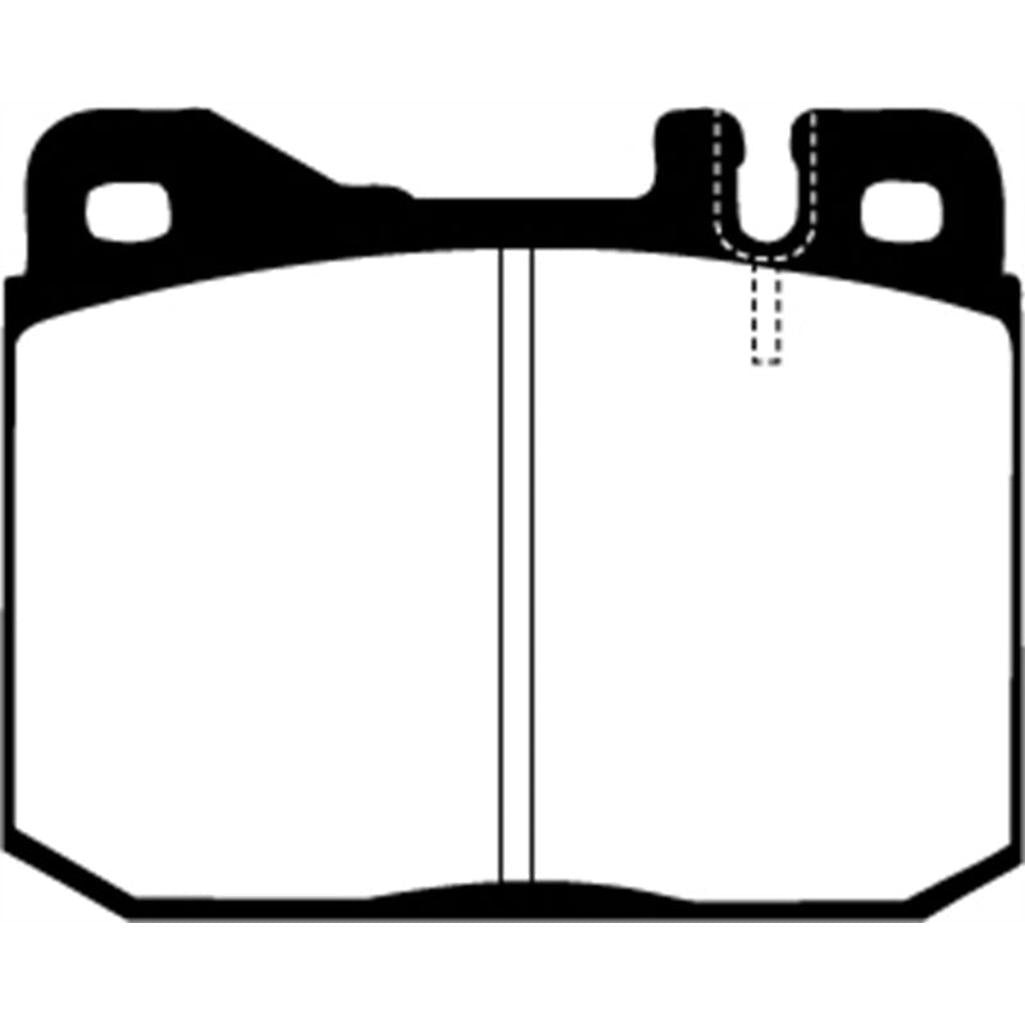 EBC Redstuff Ceramic Low Dust Front Brake Pads for Mercedes-Benz 230 and 240D (1972-1979)