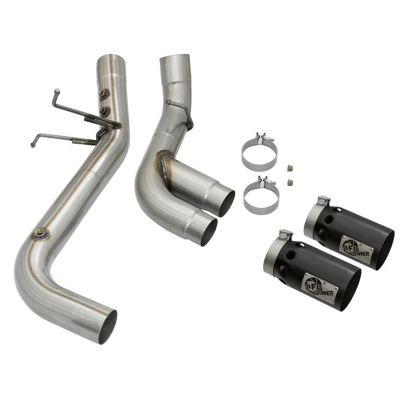 aFe Victory Series 4in 409-SS DPF-Back Exhaust w/ Dual Black Tips 2017 GM Duramax V8-6.6L(td) L5P