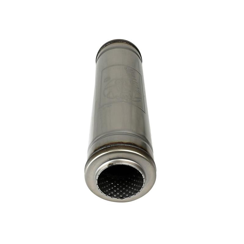 aFe MACH Force-Xp 409 SS Muffler 3in Center/Center 18in L X 5in Dia - Round Body-SR1 Performance