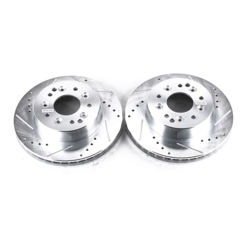 Power Stop 63-82 Chevrolet Corvette Rear Evolution Drilled & Slotted Rotors - Pair-SR1 Performance