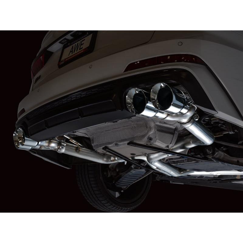 AWE Tuning 19-23 Audi C8 S6/S7 2.9T V6 AWD Track Edition Exhaust - Chrome Silver Tips