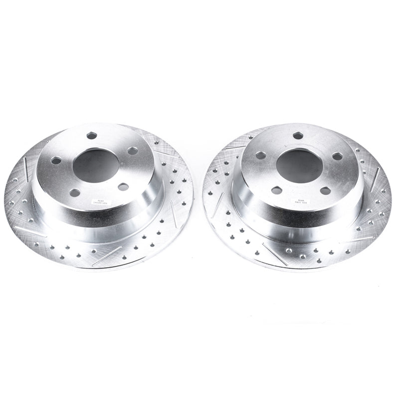 Power Stop 99-04 Jeep Grand Cherokee Rear Evolution Drilled & Slotted Rotors - Pair-SR1 Performance
