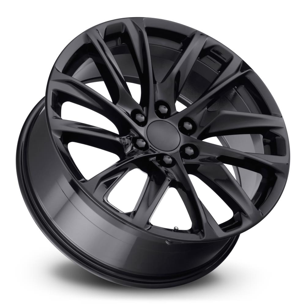 FR 98 – ESCALADE 12 SPOKE REPLICA WHEELS-Gloss Black 20x9 6x5.5 + 28 HB 78.1