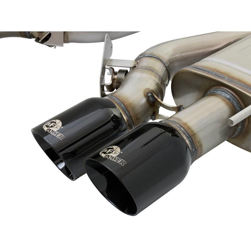 aFe MACHForce XP 3in 304SS Cat Back Exhaust s/ Black Tips 16-17 Cadillac ATS-V V6-3.6L (tt)