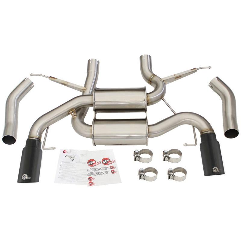 aFe MACHForce XP 2.5in Axle Back Stainless Exhaust w/ Black Tips 07-13 BMW 335i 3.0L L6 (E90/92) N55-SR1 Performance