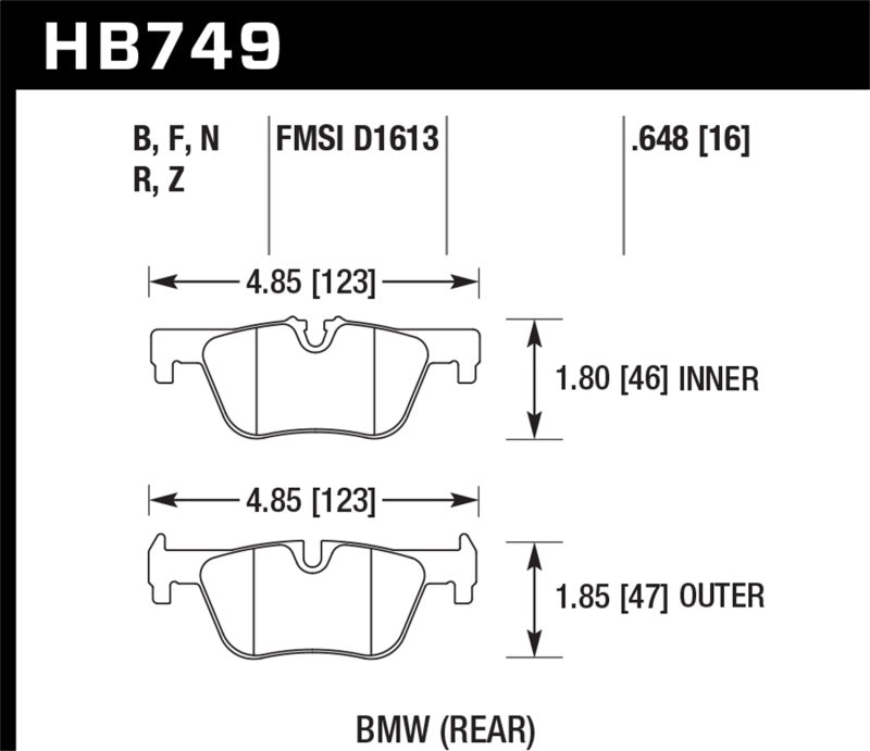Hawk 13-14 BMW 328i/328i xDrive / 2014 428i/428i xDrive PC Rear Brake Pads-SR1 Performance