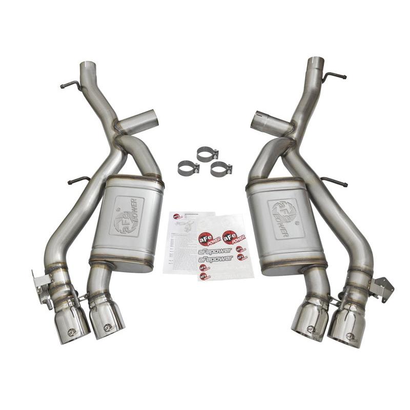 aFe MACHForce XP 3in 304 SS Axle-Back Dual Exhaust (NPP) w/ Polished Tips 16-17 Camaro SS V8-6.2L