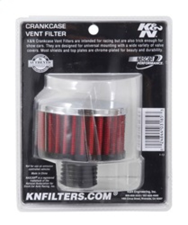 K&N .5in Flange ID x 3in OD x 3.25in H Rubber Base Crankcase Vent Filter-SR1 Performance