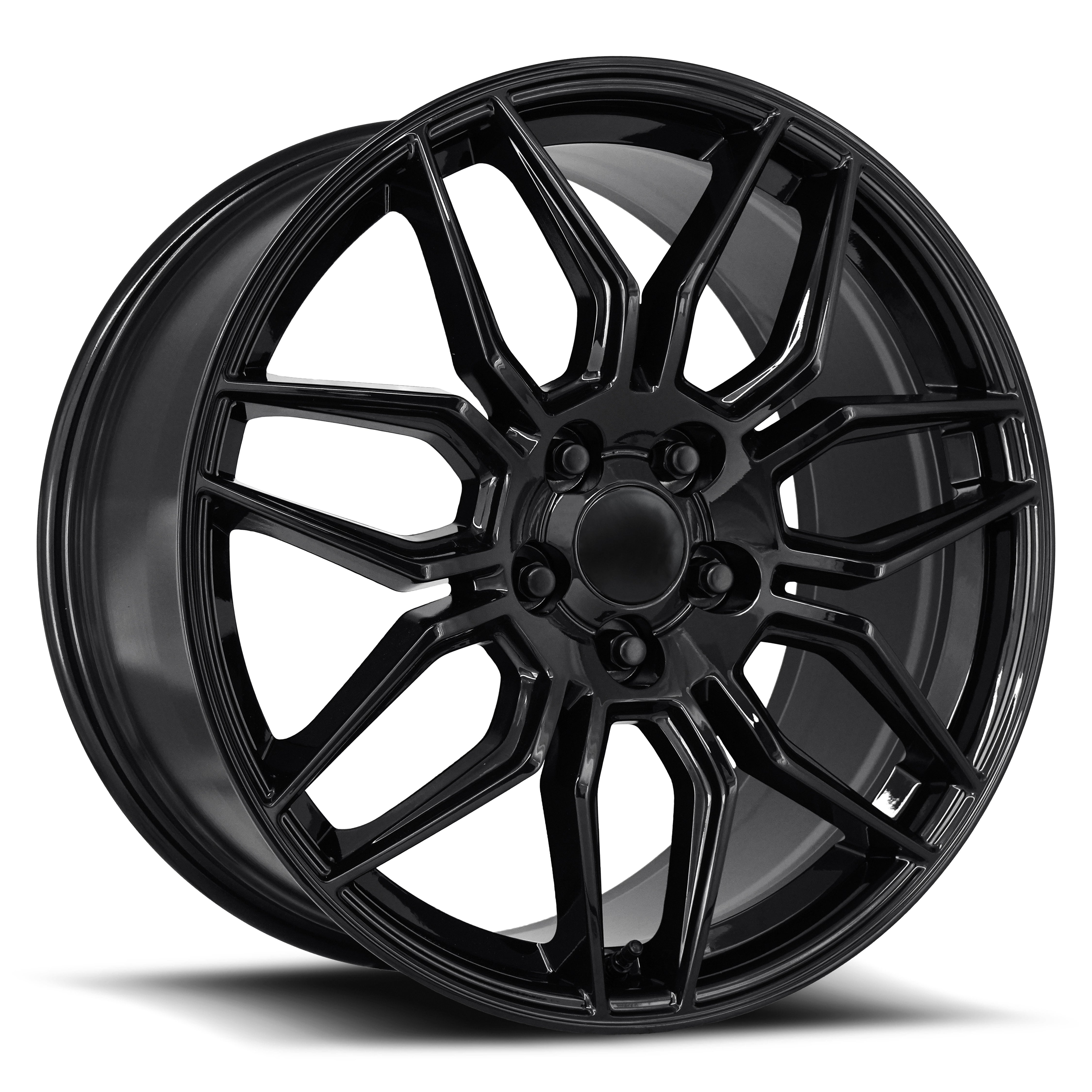 20X10 5X4.75 +79 HB 70.3 C8 Z06 GLOSS BLACK WITH CAP-SR1 Performance