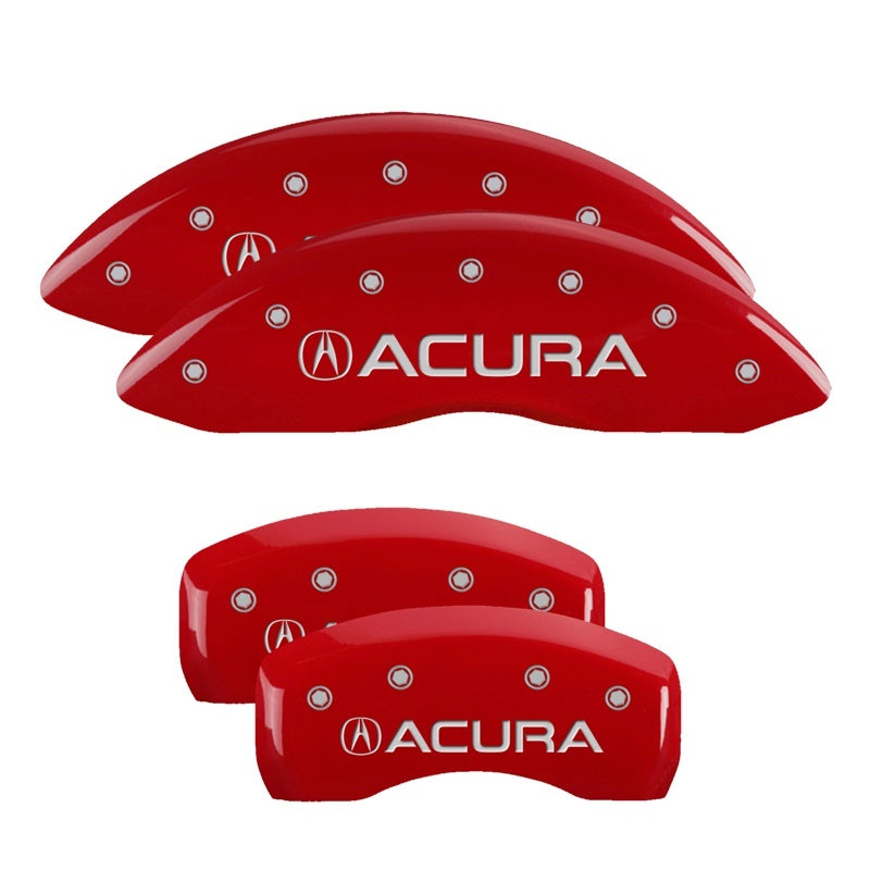 MGP 4 Caliper Covers Engraved Front & Rear MGP Red finish silver ch