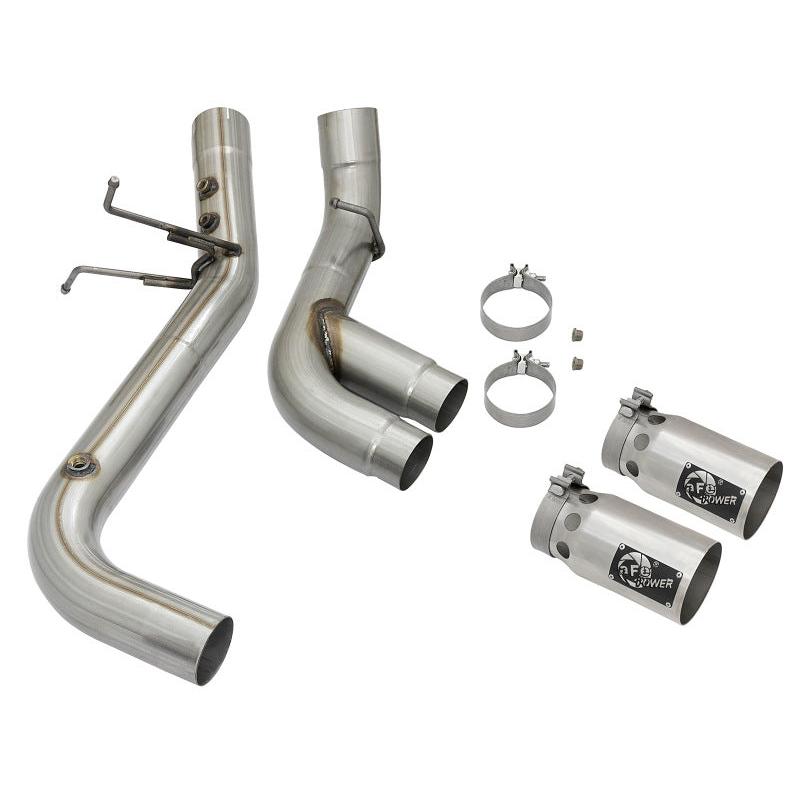 aFe Victory Series 4in 409-SS DPF-Back Exhaust w/ Dual Polished Tips 2017 GM Duramax V8-6.6L(td) L5P