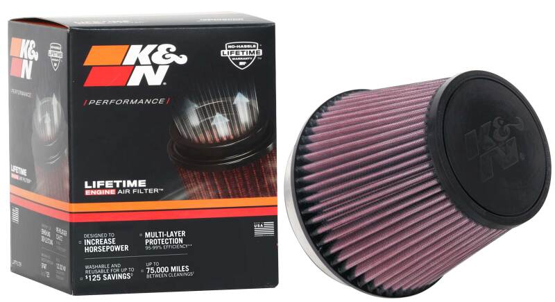 K&N Universal Clamp-On Air Filter 6in FLG / 7-1/2in B / 5in T / 6in H-SR1 Performance