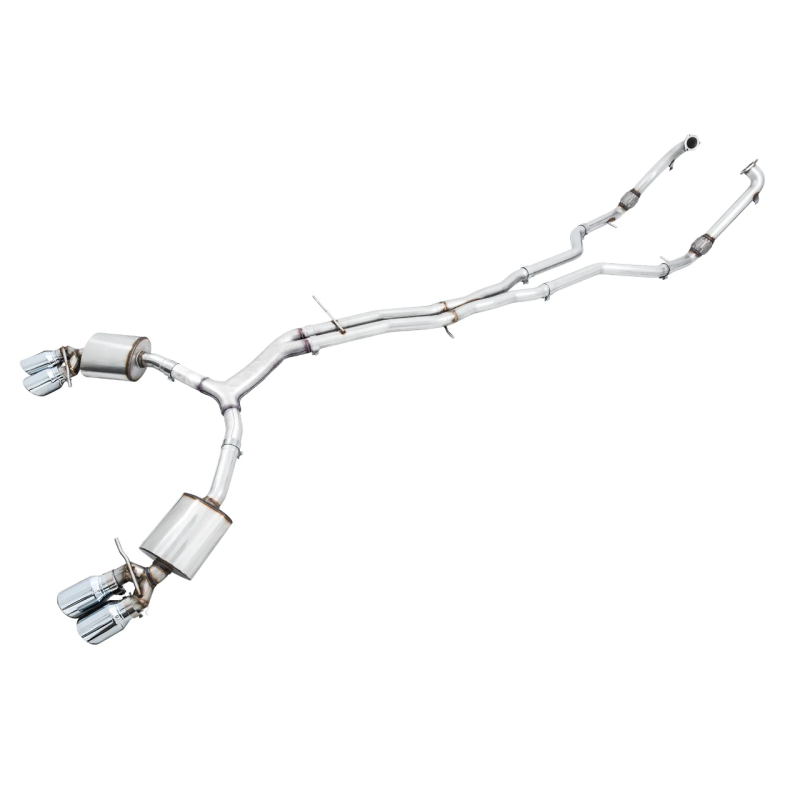 AWE Tuning Audi B9 S5 Sportback Touring Edition Exhaust - Non-Resonated (Silver 102mm Tips)