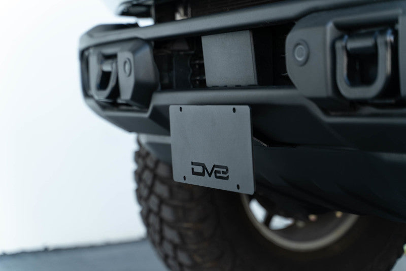 DV8 Offroad Front License Plate Mount for 2021-2023 Ford Bronco - Center Bumper Relocation