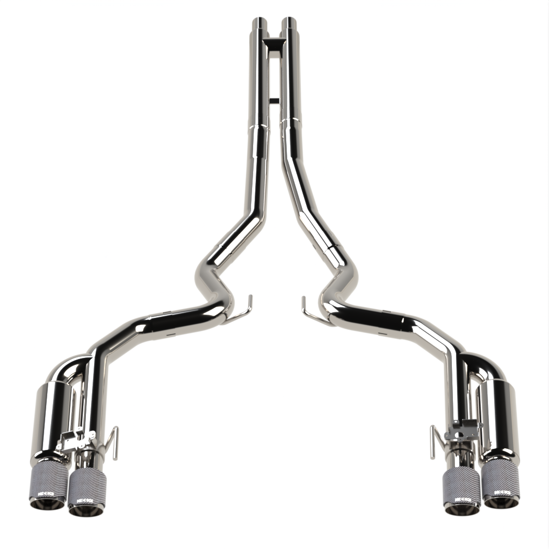 3" Active Shotgun Style Cat-Back (H) 2018-2026 5.0L Mustang w/Carbon Tips