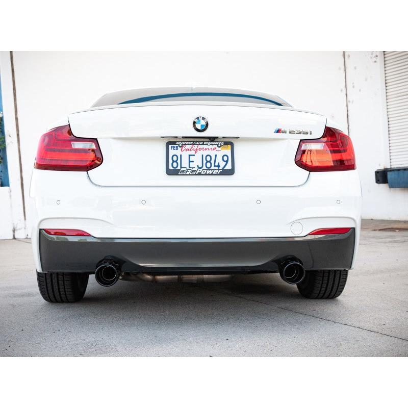 aFe MACHForce XP 3in to 2.5in 304 SS Axle-Back Exhaust w/ Black Tips 14-16 BMW M235i