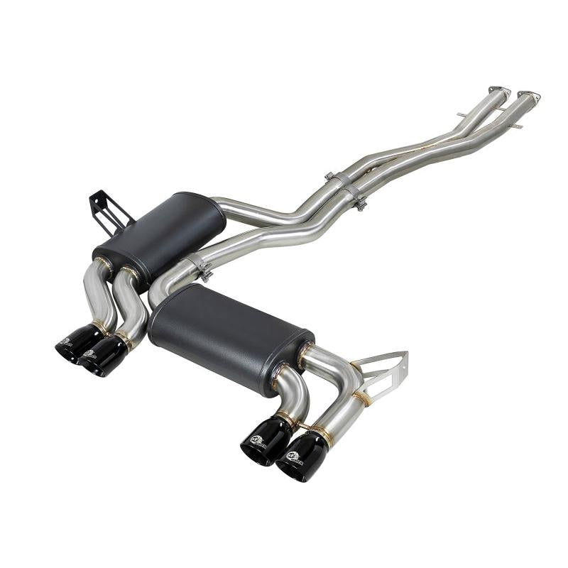 aFe MACH ForceXP 2.5 IN 304 Stainless Steel Cat-Back Exhaust System w/ Black Tips 01-06 BMW M3 (E46)-SR1 Performance
