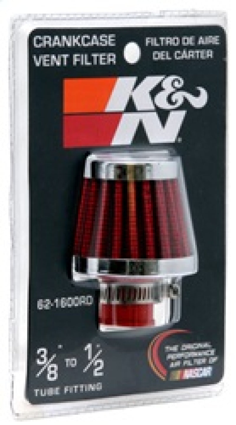 K&N 2in Base OD x .375in Flange ID x 1.75in H Rubber Base Crankcase Vent Filter-SR1 Performance