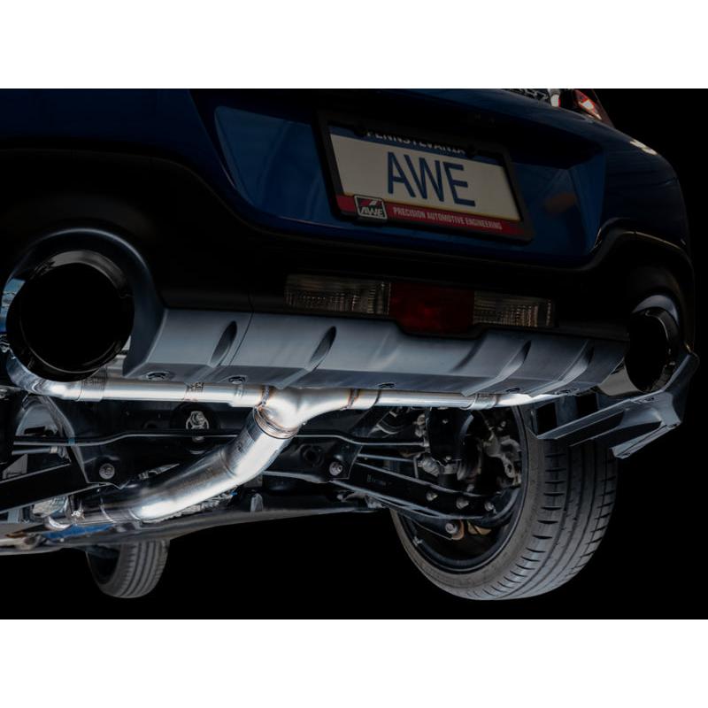 AWE Subaru BRZ / Toyota GR86 / Toyota 86 Track Edition Cat-Back Exhaust- Diamond Black Tips