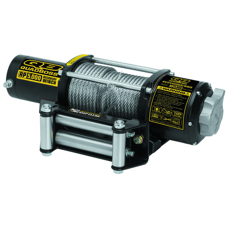 QuadBoss 5000 lb Winch with 50 ft. Wire Cable - Heavy-Duty Powersports Winch