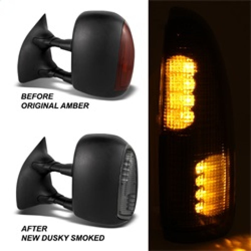 xTune Ford Superduty F250-F650 03-07 Amber LED Mirror Signal Lens - Smoke ACC-LED-FDSD99-MR-SM-SR1 Performance