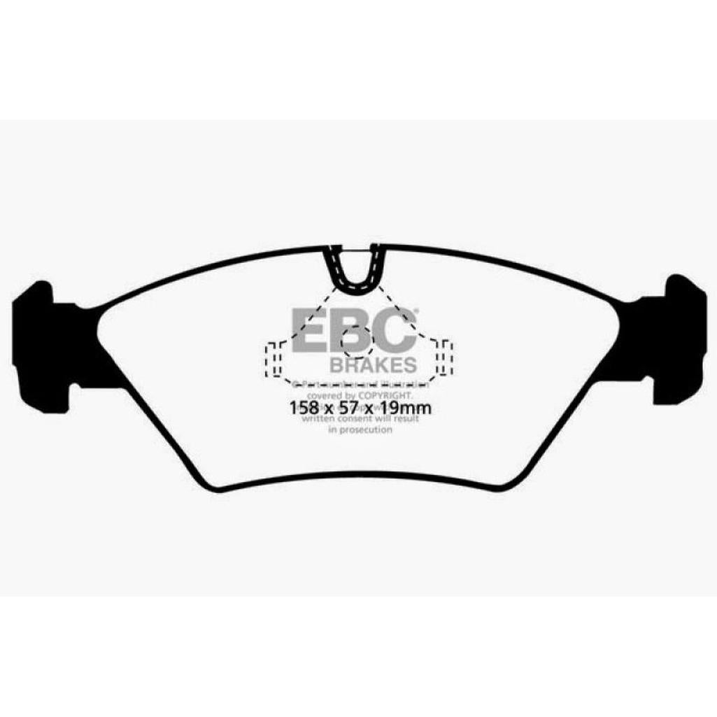 EBC Redstuff Ceramic Low Dust Front Brake Pads for BMW 1985-1991 M3, 1985-1988 5 Series, and 1986-1991 6 Series