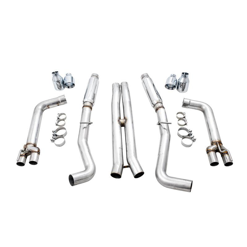 AWE Tuning 2015+ Dodge Challenger 6.4L/6.2L SC Track Edition Exhaust - Quad Chrome Silver Tips