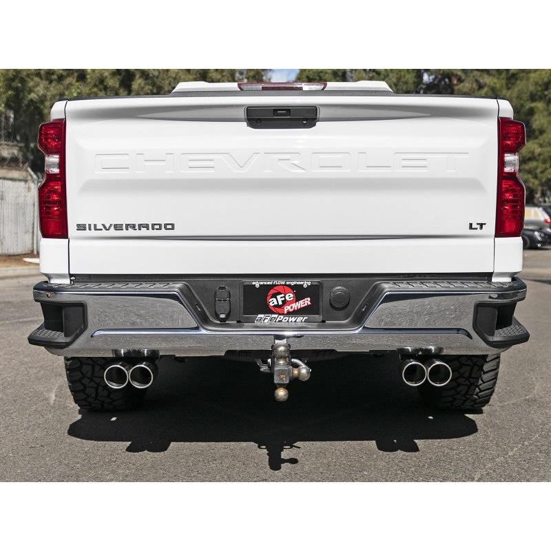 aFe Gemini XV 3in 304 SS Cat-Back Exhaust w/ Cutout 19-21 GM Silverado/Sierra 1500 V8- w/ Black Tips