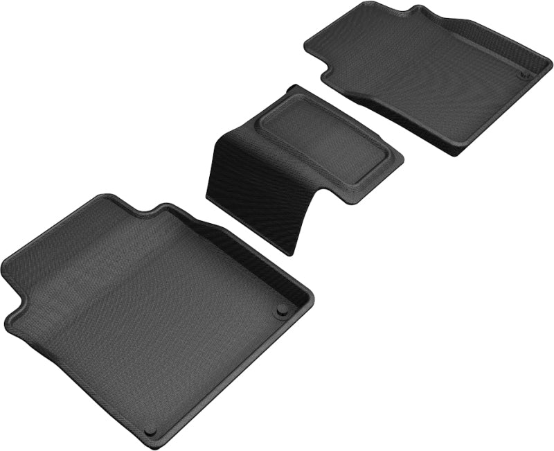 3D MAXpider 2019-2020 Audi A8L Kagu 2nd Row Floormats - Black-SR1 Performance