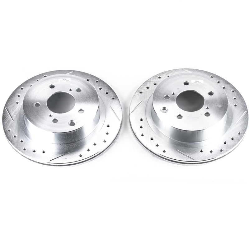 Power Stop 89-96 Nissan 300ZX Rear Evolution Drilled & Slotted Rotors - Pair-SR1 Performance