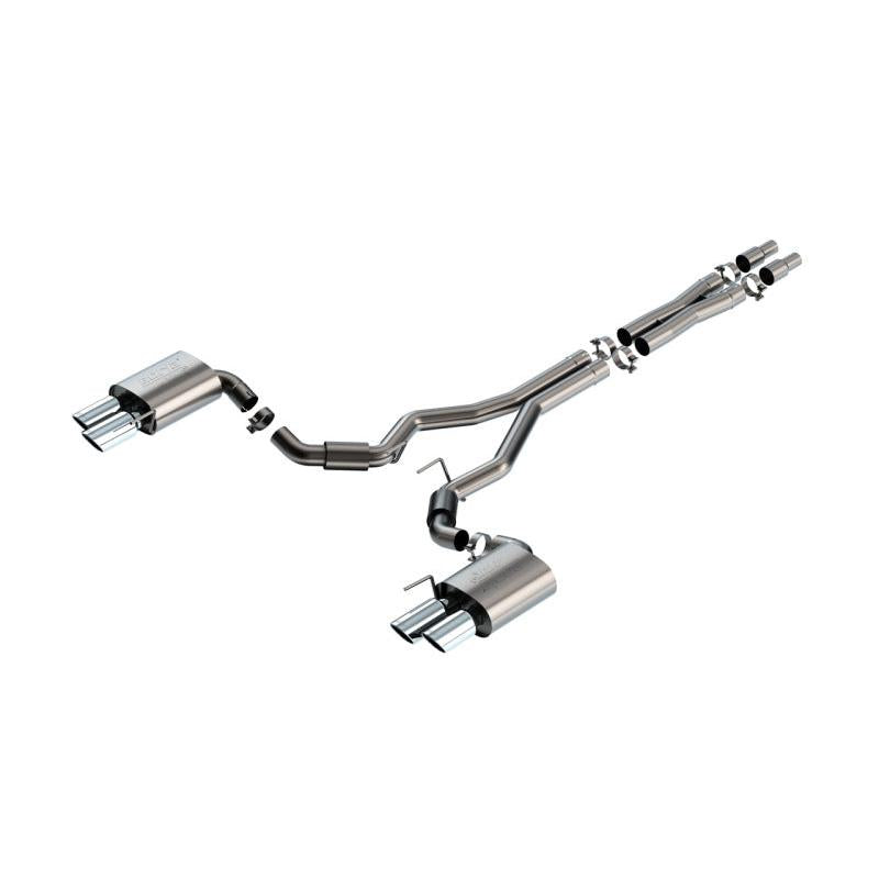 Borla 2024 Ford Mustang GT 5.0L V8 3 in ATAK Catback Non-Active Exhaust- Chrome Quad Tip